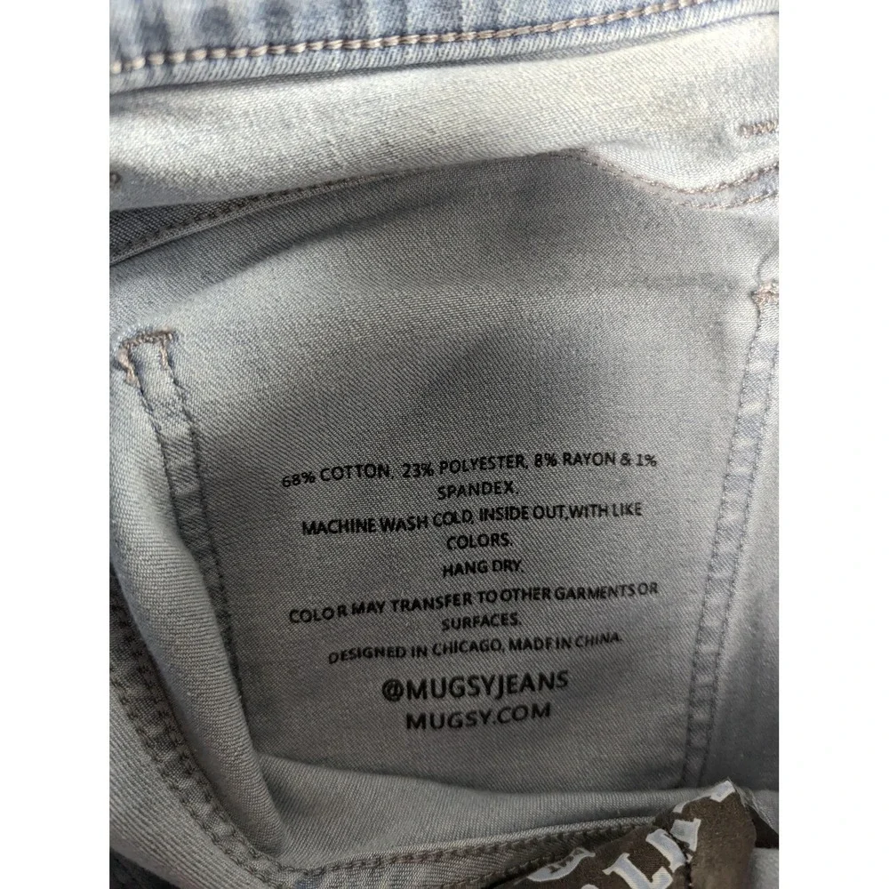 Mugsy Jeans Mens 30x30 Blue PMT Clutch Slim Tapered Stretch Light Wash Denim